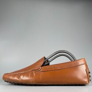 Men's 7.5 Women's 9 Tod’s Gommini Brown Leather Slip On Driving Loafers Shoe EUC
